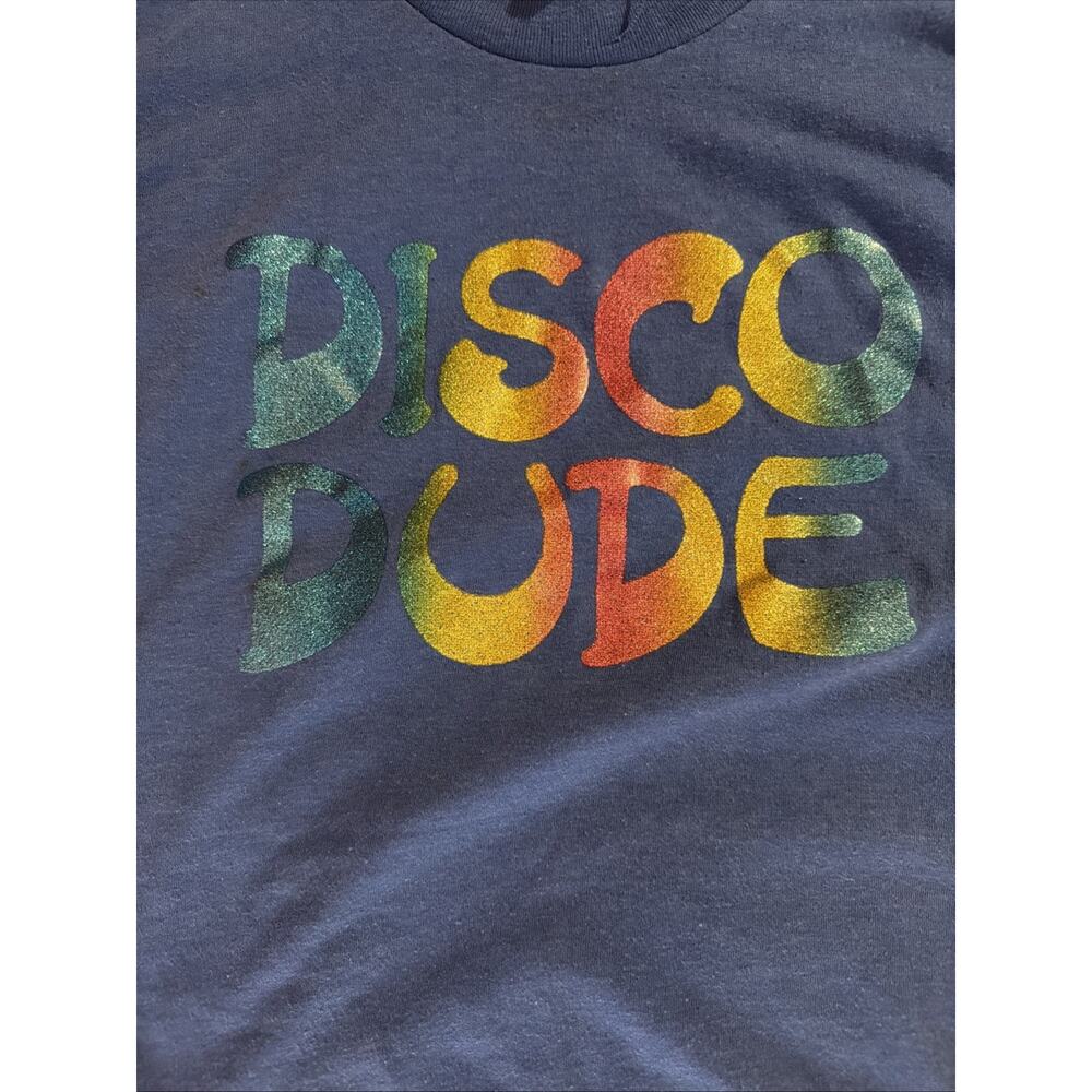 Vintage 70’s Single Stitch T-Shirt Rainbow Disco Dude Size Medium - Picture 4 of 6